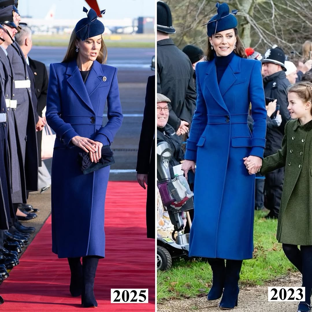 كيت ميدلتون تُعيد ارتداء معطف  الكسندر ماكوين منذ 2023 (أ.ف.ب)