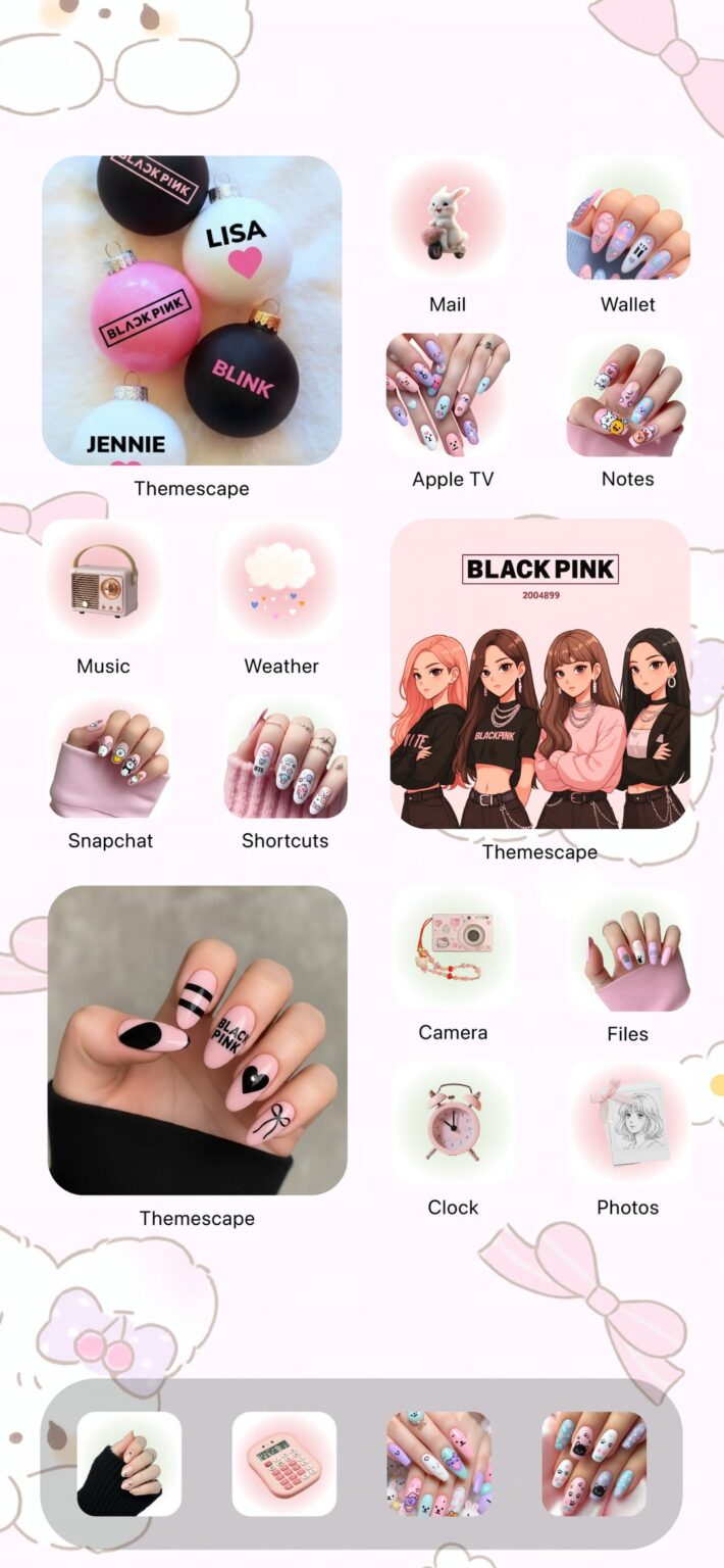 251217 تقييم إعداد iPhone الخاص بي - موضوع BlackPink + NailArt!