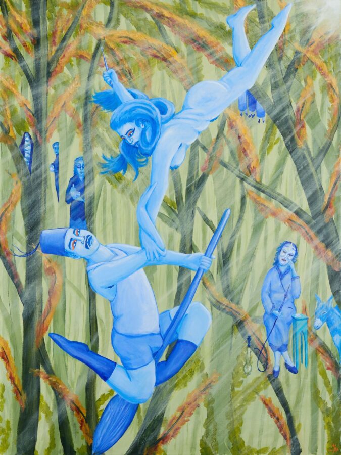 Art by Massoud Hayoun, ‘Portrait of the inverse of a woman,’ 2024. Acrylic on canvas, 121.9 x 91.4 cm (48 x 36 in). Photo courtesy of the Larkin Durey gallery, London.