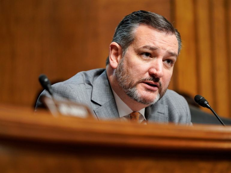 Senator Ted Cruz (R-TX) questions judicial nominees during a hearing before the Senate Judiciary Committee on Capitol Hill in Washington, U.S., December 4, 2019. REUTERS/Joshua Roberts