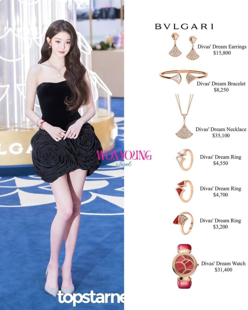 251204 وونيونغ تحتفظ بهذه المجوهرات بعد المناسبات أو تعيدها، لأنها غالباً ما ترتدي نفس المجوهرات في الخارج