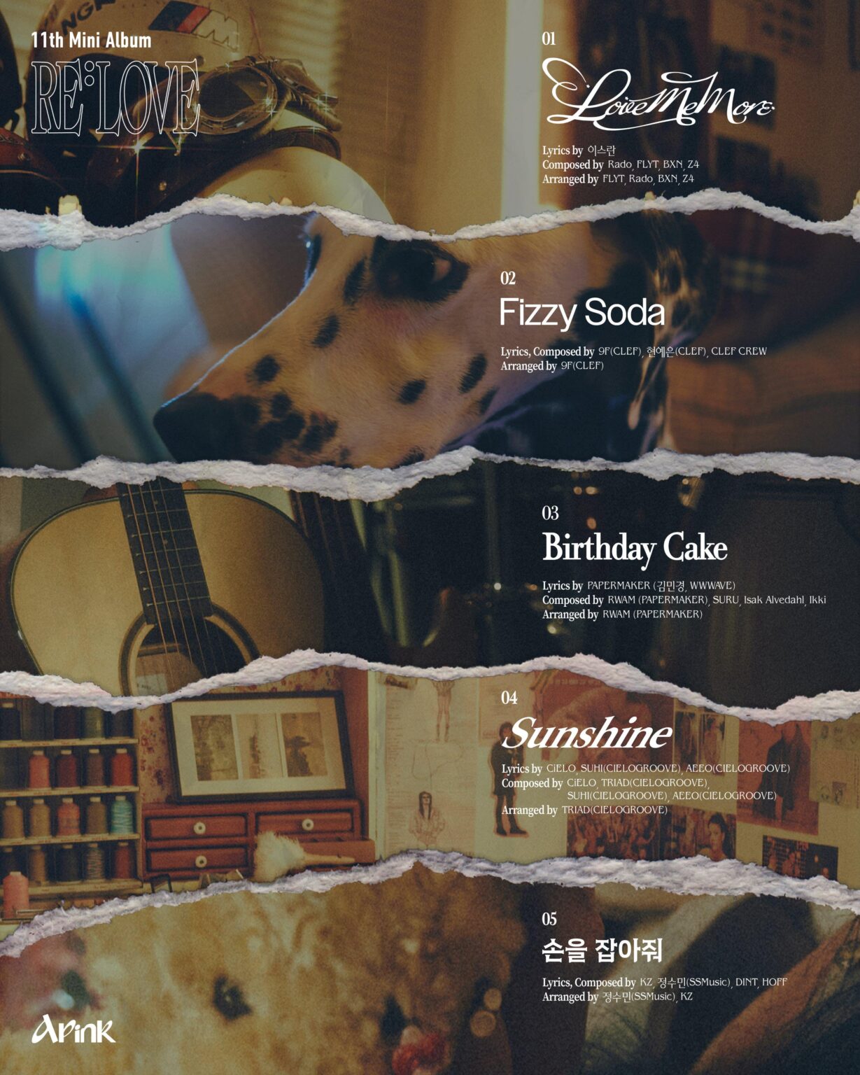 Apink - الألبوم المصغر الحادي عشر: RE: LOVE (قائمة الأغاني)