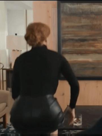 Jessica Chastain in a leather skirt