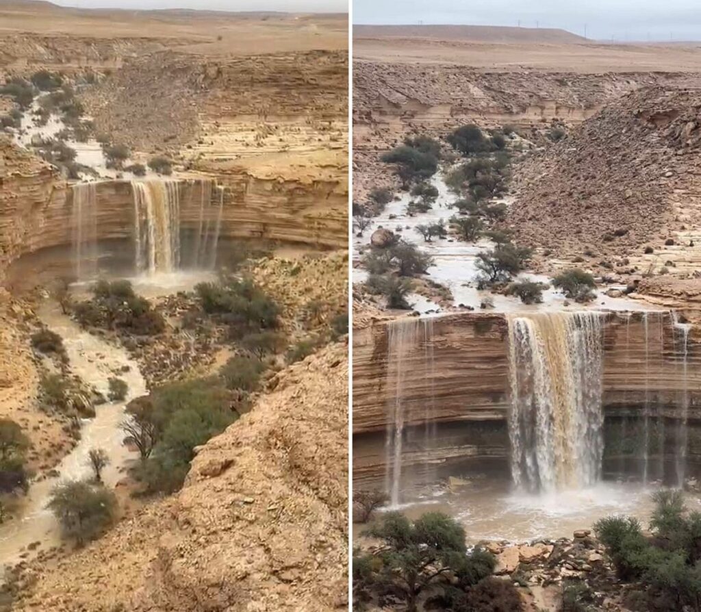 شاهد.. شلالات الحلق ترسم لوحات فنية ومناظر جمالية بالغاط - صحيفة سبق الالكترونية