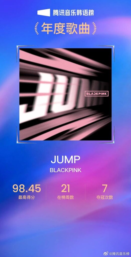 251227 BLACKPINK - أغنية "뛰어(JUMP)" تفوز بجائزة "أفضل 10 أغاني كورية لهذا العام" و"أفضل 10 أغاني كورية عالية الجودة لهذا العام" في حفل توزيع جوائز Tencent Music End لعام 2025!