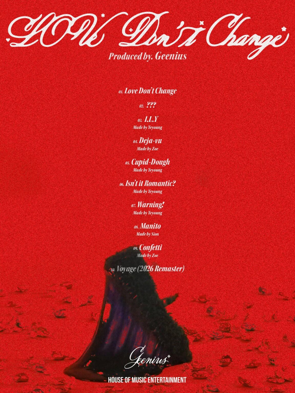 جينيوس - الحب لا يتغير (قائمة الأغاني)