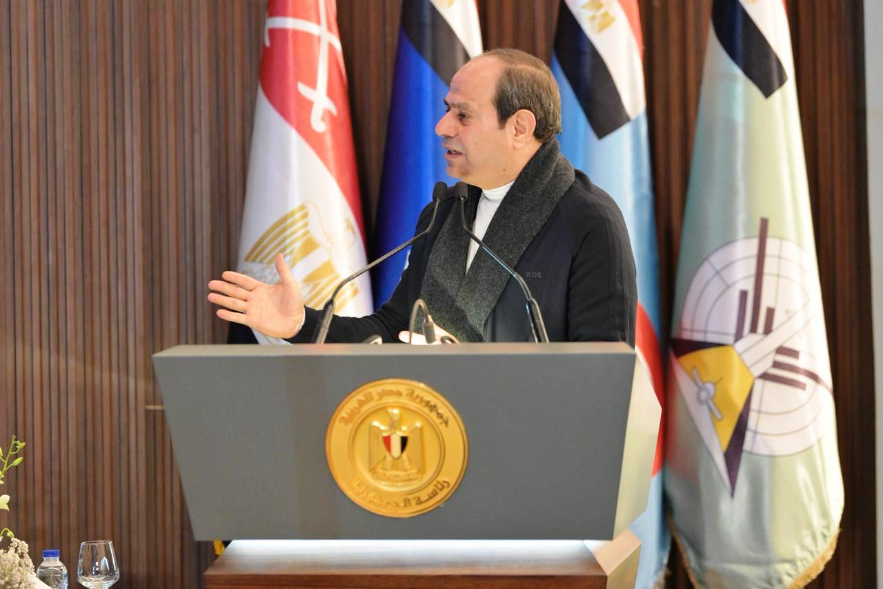 الرئيس السيسى يلقى كلمة بالأكاديمة العسكرية