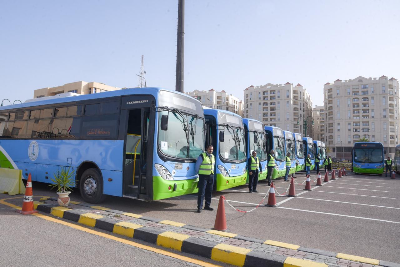  جاهزية وسائل النقل البديله لترام الرمل بالإسكندرية أثناء التطوير (1)