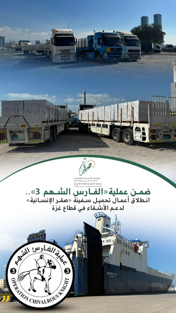 بدء تحميل "سفينة صقر الإنسانية" لدعم الأشقاء في قطاع غزة
