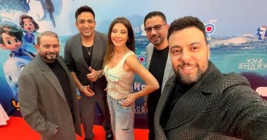 نانسى عجرم وأحمد عادل وتامر حسين ومدين يحضرون العرض الخاص لفيلم بطل الدلافين بدبى