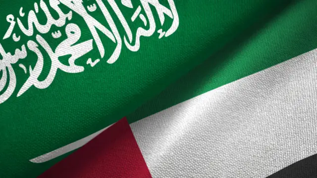 صورة مركّبة تظهر العلمَين السعودي والإماراتي.