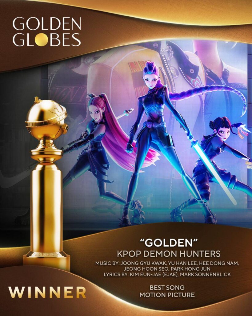 أغنية "Golden" من "KPop Demon Hunters" تفوز بجائزة أفضل فيلم سينمائي في حفل توزيع جوائز الغولدن غلوب السنوي الـ 83