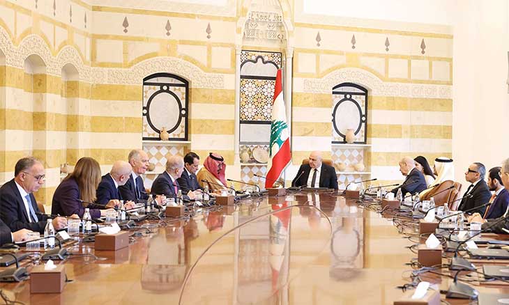 «الخماسية» تلتقي الرئيس اللبناني بحضور لودريان وبن فرحان… ومؤتمر باريس لدعم الجيش في 5 آذار «الخماسية» تلتقي الرئيس اللبناني بحضور لودريان وبن فرحان... ومؤتمر باريس لدعم الجيش في 5 آذار