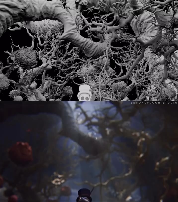 260120 تحديث انستقرام لـSecond Floor Studio - MISAMO "Confetti" VFX Previz لمشاهد الهيكل العظمي