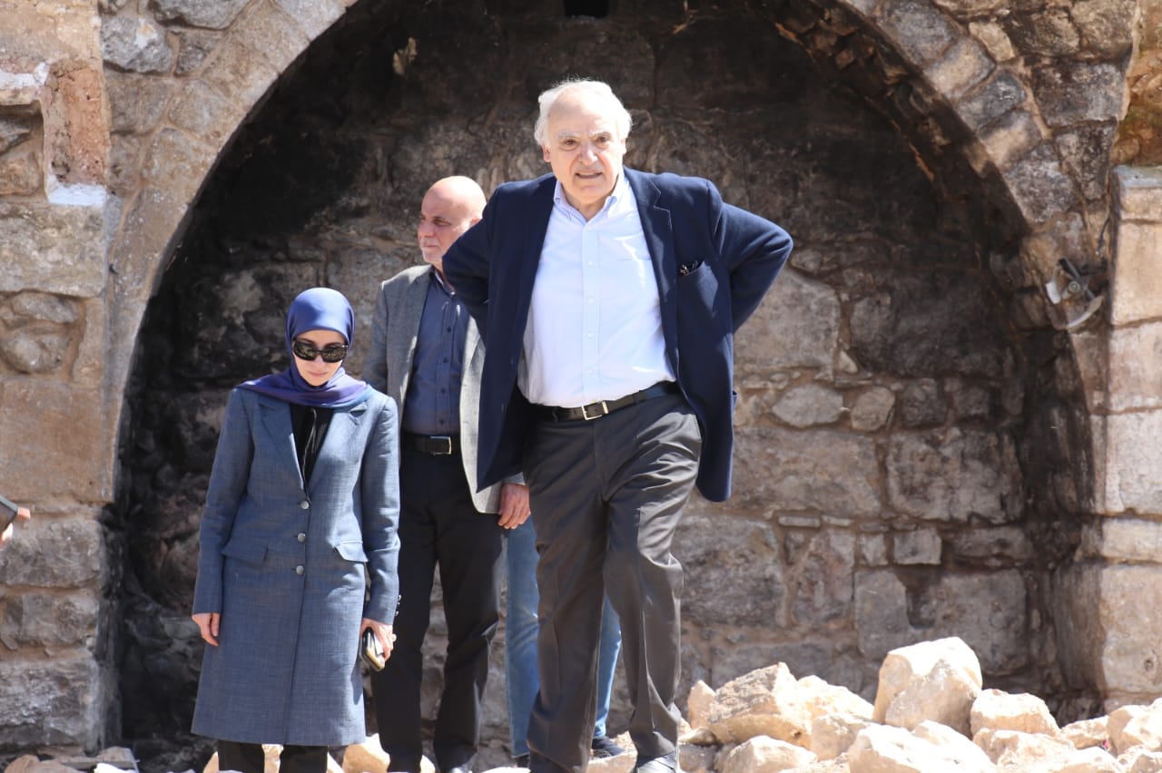 وزير الثقافة خلال تفقّده المكان. (أحمد منتش - النهار)