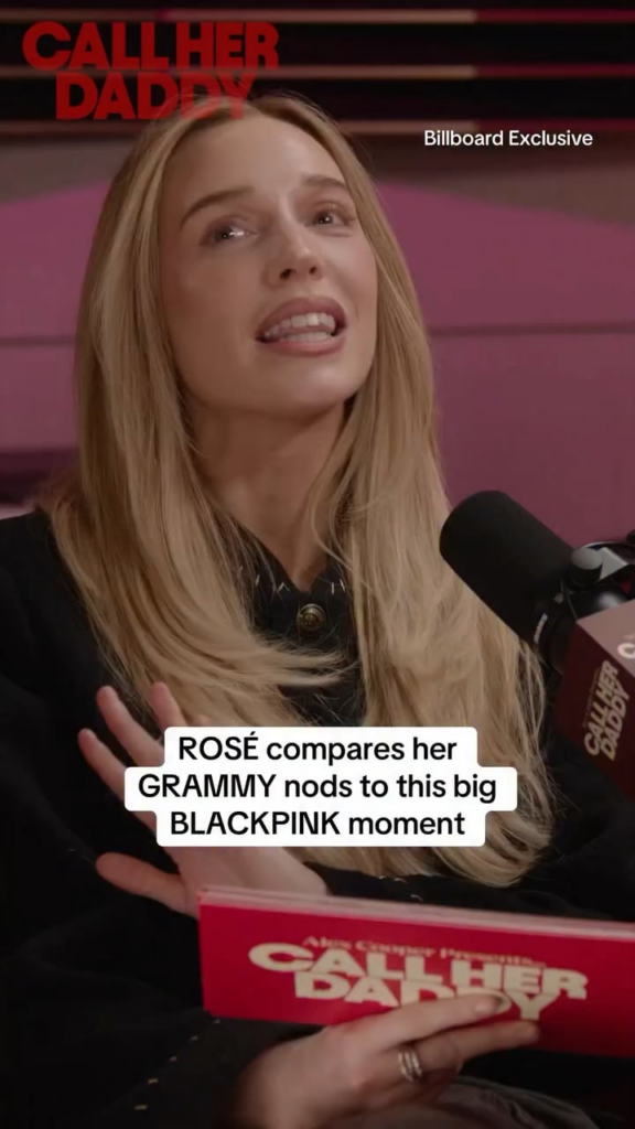 260127 روزيه تقارن إيماءاتها لجائزة جرامي بهذه اللحظة الكبيرة من BLACKPINK | "اتصل بوالدها"