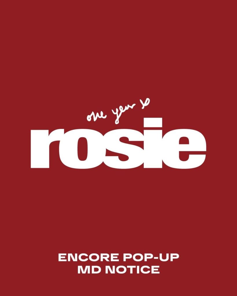ROSÉ Encore Pop-up في سيول "عام واحد من روزي" قائمة البضائع الرسمية