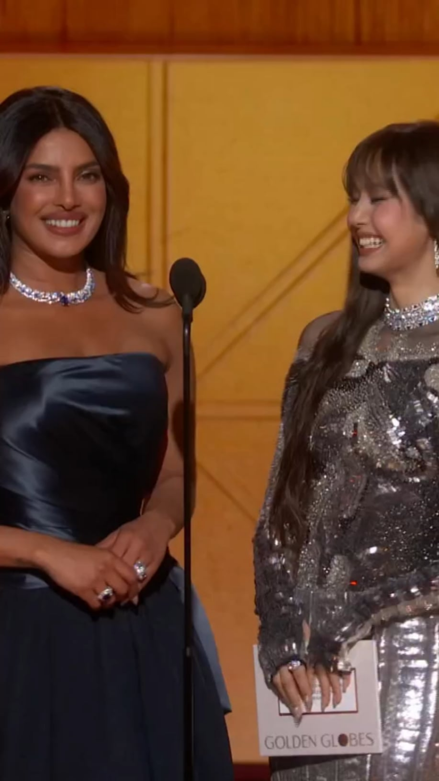 260112 ليزا وبريانكا شوبرا تقدمان جائزة أفضل أداء لممثل في مسلسل تلفزيوني – دراما في حفل توزيع جوائز جولدن جلوب السنوي الثالث والثمانين