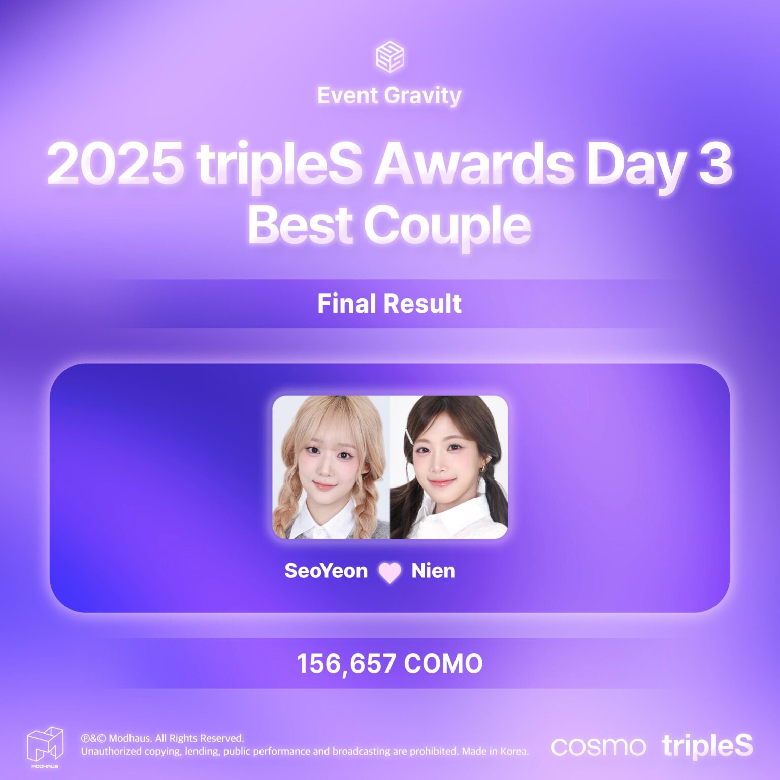 TripleS - جاذبية الحدث: اليوم الثالث لجوائز TripleS لعام 2025 (أفضل ثنائي - الفائز: Seoyeon & Nien)