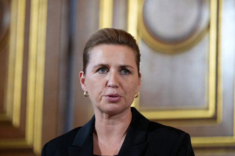 LONDON, ENGLAND - OCTOBER 24: Denmark's Prime Minister Mette Frederiksen speaks to the media after a meeting of the so-called "coalition of the willing" on October 24, 2025 in London, England. The Ukrainian president was to meet with the British prime minister and other European leaders as part of his campaign to obtain long-range missiles and security guarantees for Kyiv. (Photo by Kirsty Wigglesworth - WPA Pool/Getty Images)