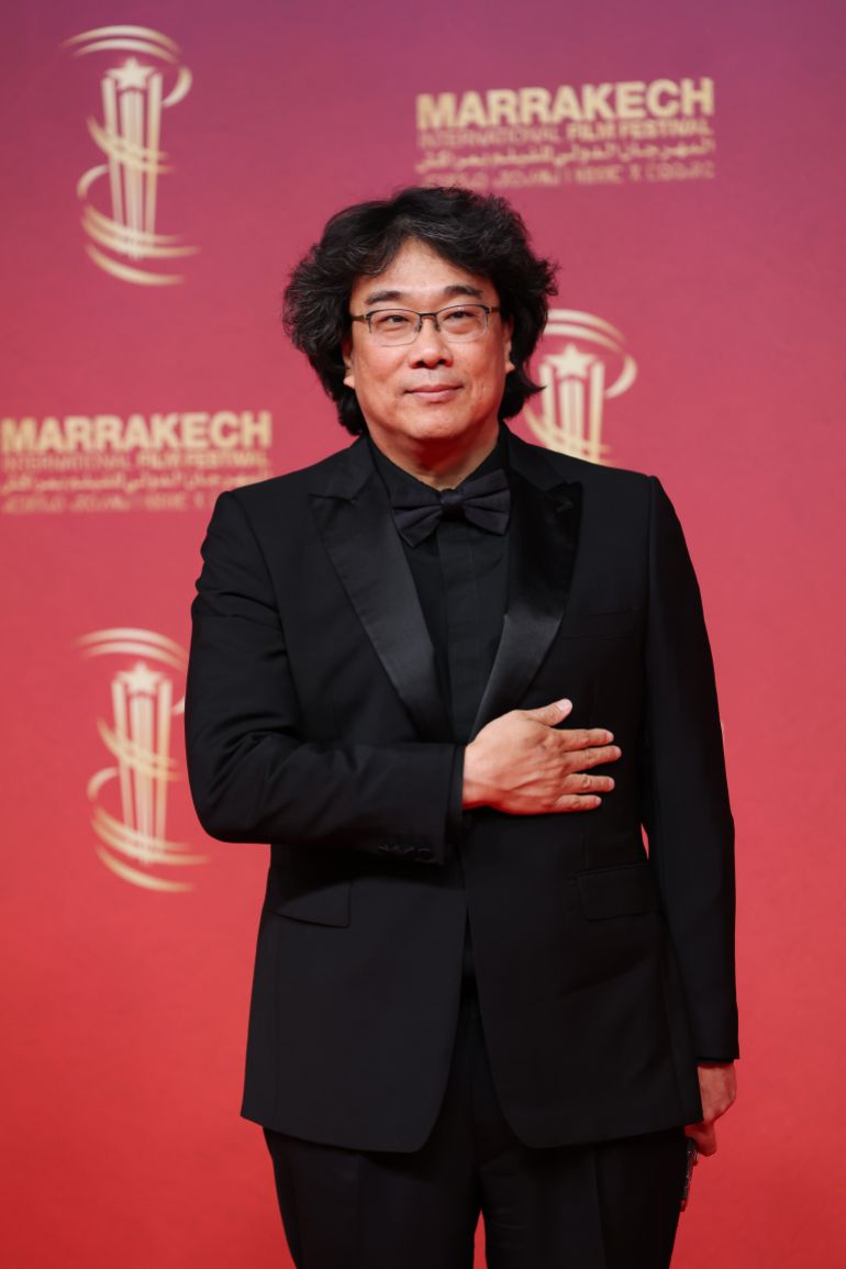 MARRAKECH, MOROCCO - DECEMBER 06: President of the Jury Bong Joon-ho attends the Closing Red Carpet during the 22nd Marrakech International Film Festival on December 06, 2025 in Marrakech, Morocco. (Photo by Aurore Marechal/Getty Images)