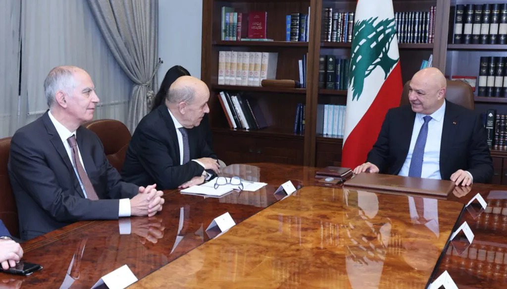 لودريان وعون (الرئاسة اللبنانية).