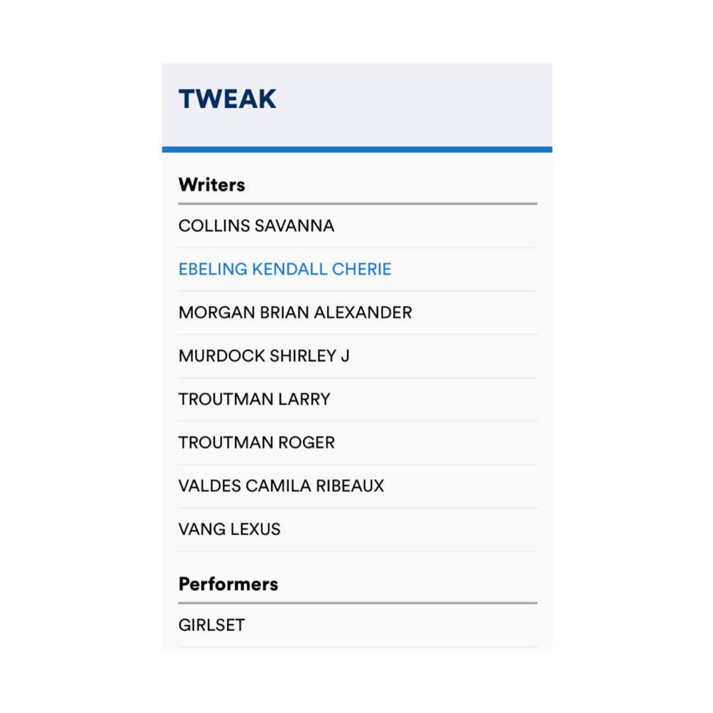 فرقة GIRLSET تسجل أغنية جديدة بعنوان "TWEAK" على ASCAP، والتي شارك في كتابتها جميع العضوات الأربع