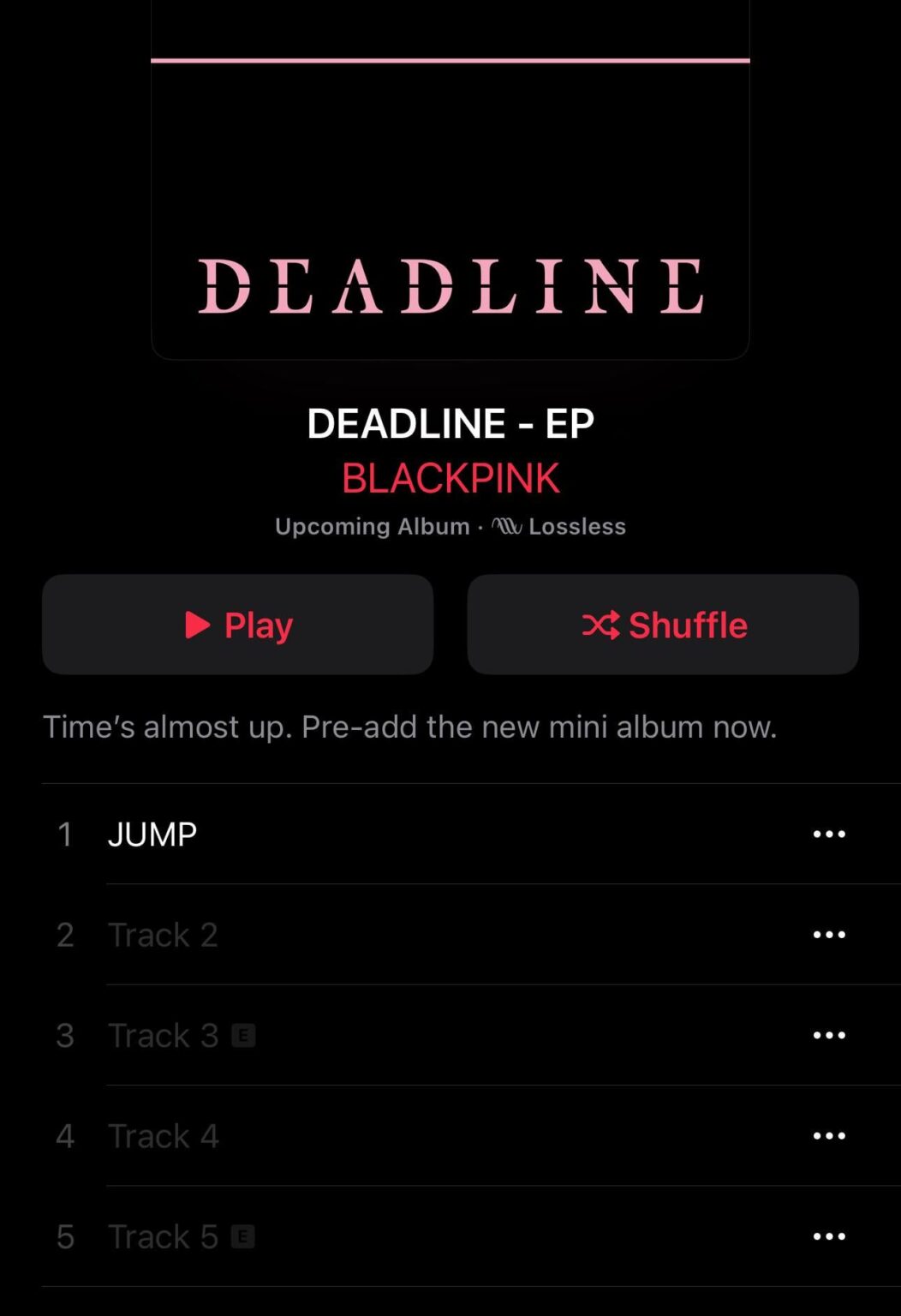 قائمة أغاني BLACKPINK 'DEADLINE' EP تتكون من 5 أغاني بما في ذلك "JUMP"
