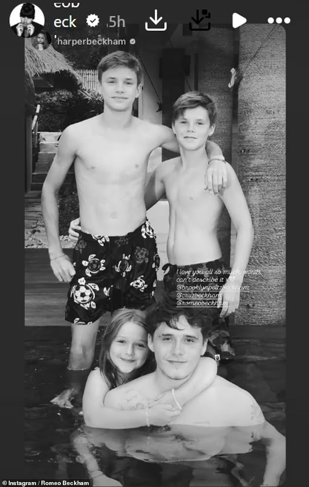 منشور هاربر بيكهام بمنسابة عيد الحب (إنستغرام).