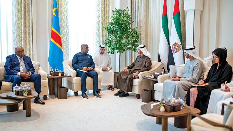 رئيس الدولة يبحث مع رئيس الكونغو الديمقراطية تعزيز العلاقات رئيس الدولة يبحث مع رئيس الكونغو الديمقراطية تعزيز العلاقات