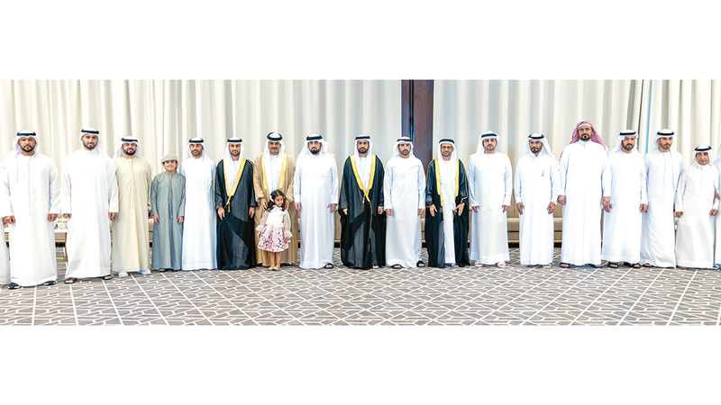 حمدان ومكتوم وأحمد بن محمد يحضرون أفراح بن سليمان والمهيري