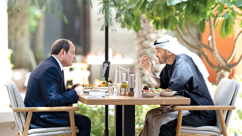 رئيس الدولة والرئيس المصري يُشدّدان على أهمية تعزيز السلام في المنطقة