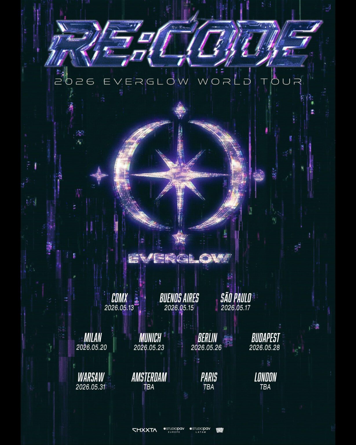 EVERGLOW - جولة EVERGLOW العالمية 2026: إعادة: الرمز (المدن + التواريخ)