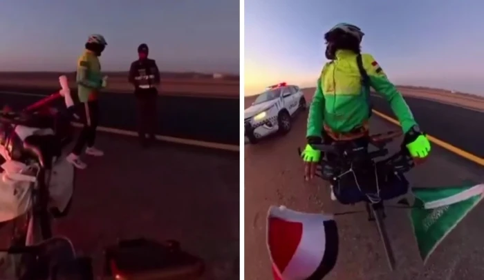 صحيفة المرصد – بالفيديو.. رحالة مصري على دراجة يكشف ردة فعل رجال أمن الطرق تجاهه بعدما استوقفوه خلال توجهه إلى المدينة صحيفة المرصد - بالفيديو.. رحالة مصري على دراجة يكشف ردة فعل رجال أمن الطرق تجاهه بعدما استوقفوه خلال توجهه إلى المدينة