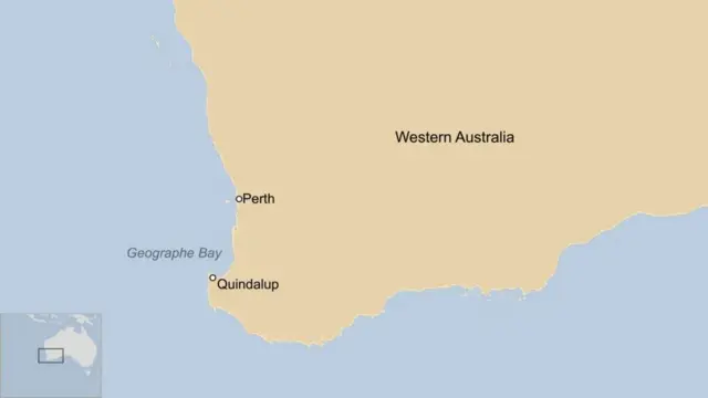 صورة توضح موقع خليج جيوغراف في جنوب غرب أستراليا
