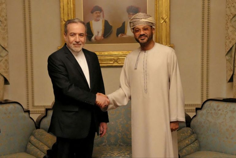 Iranian Foreign Minister Abbas Araghchi meets with Omani Foreign Minister Sayyid Badr Albusaidi in Muscat, Oman, February 6, 2026. Iranian Foreign Ministry/WANA (West Asia News Agency)/ Handout via REUTERS ATTENTION EDITORS - THIS PICTURE WAS PROVIDED BY A THIRD PARTY.