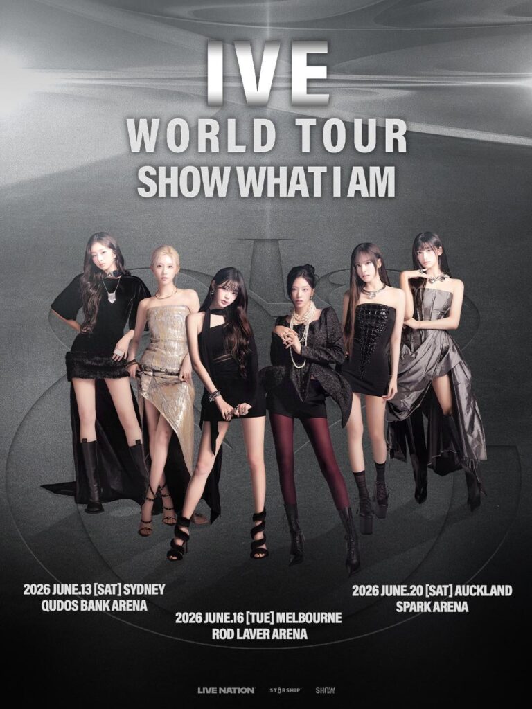 جولة IVE العالمية "Show What I Am" مواعيد أستراليا ونيوزيلندا (ملصق إعلان)