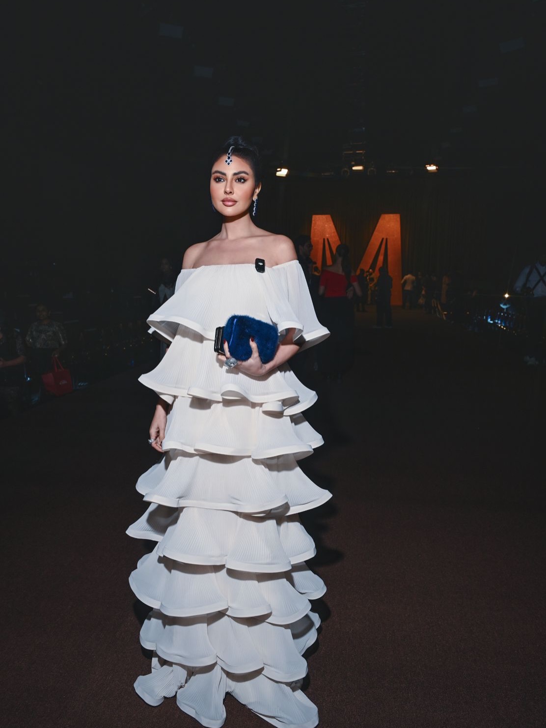 مريم حسين بفستان أبيض أوف شولدر من Nihan Peker (إنستغرام)