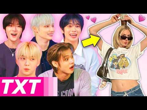 TXT (TOMORROW X TOGETHER) (المضيف: Lindsay Webster) - قامت مجموعة من فرق K-Pop بتصميمي لمدة أسبوع. TXT @ BuzzFeed المشاهير (260228) [ENG SUB]