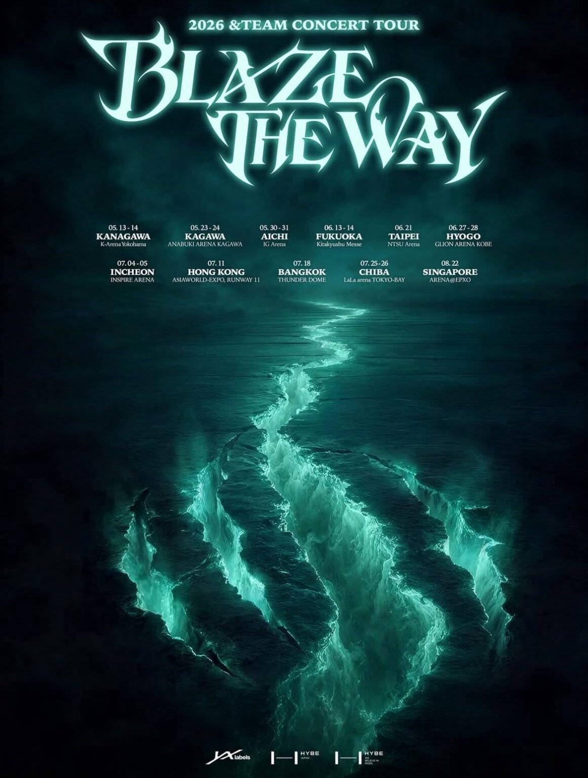 &TEAM - جولة موسيقية لعام 2026 "BLAZE THE WAY" (ملصق الإعلان)