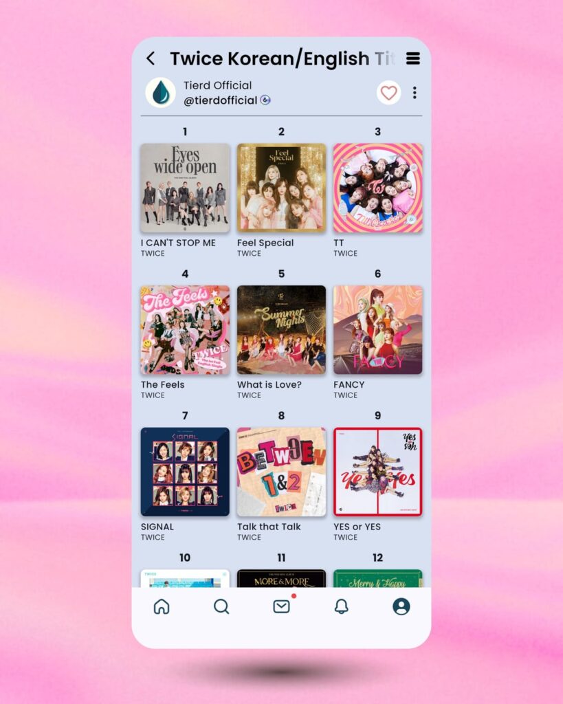 تم تصنيف مسارات العنوان الكورية/الإنجليزية مرتين