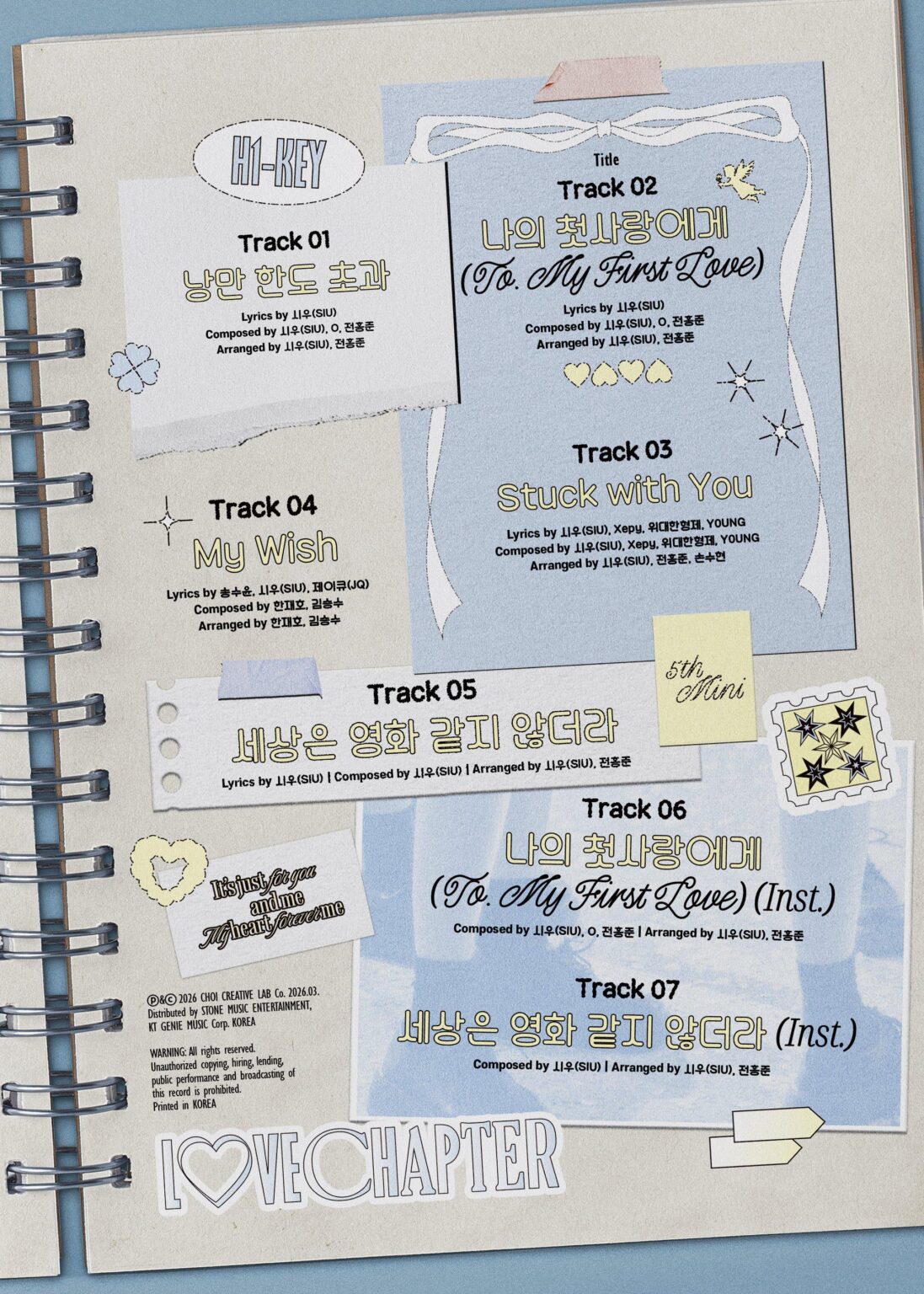 H1-KEY - الألبوم المصغر الخامس: LOVECHAPTER (قائمة الأغاني)