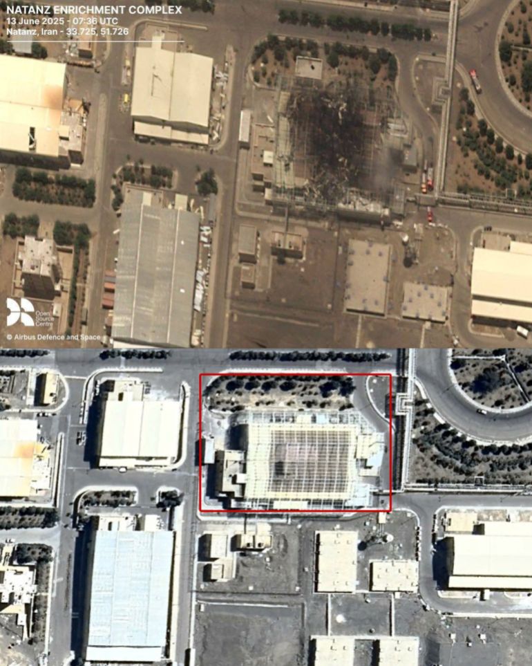 ****داخلية***** \منشأة نطنز قبل وبعد القصف الإسرائيلي airbus defence and space