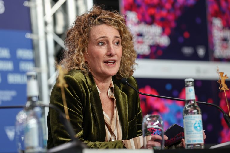 BERLIN, GERMANY - FEBRUARY 12: Berlinale Festival Director Tricia Tuttle speaks at the "No Good Men" press conference during the 76th Berlinale International Film Festival Berlin at Grand Hyatt Hotel on February 12, 2026 in Berlin, Germany. (Photo by Arturo Holmes/Getty Images)