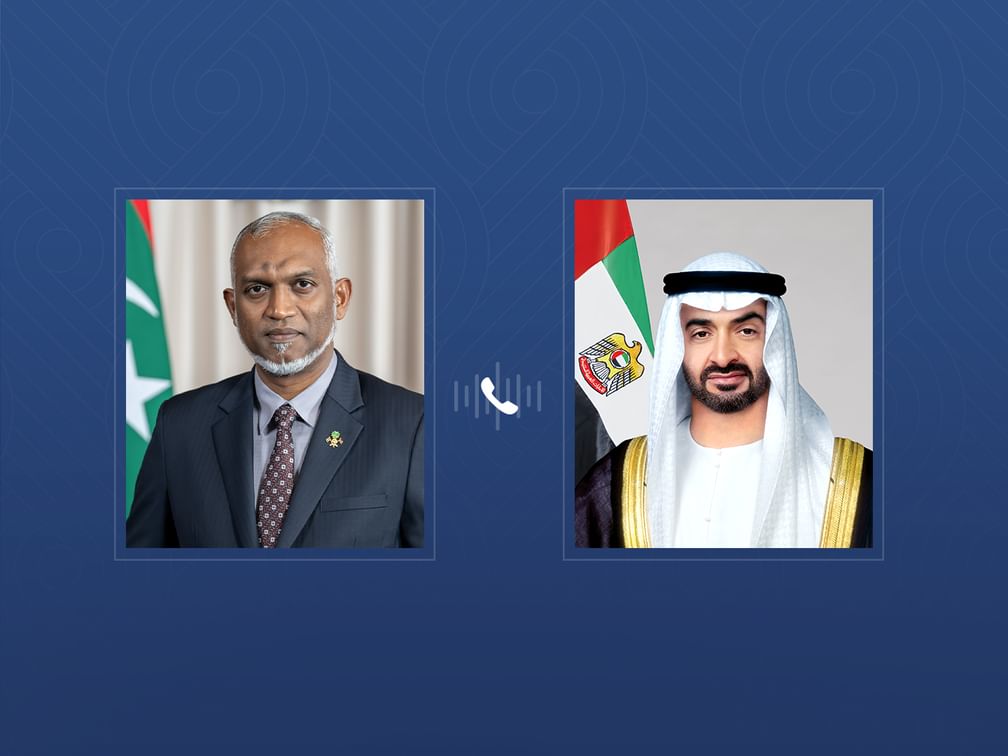 رئيس الدولة يتلقى اتصالاً هاتفياً من رئيس المالديف بحثا خلاله مستجدات الأوضاع الإقليمية رئيس الدولة يتلقى اتصالاً هاتفياً من رئيس المالديف بحثا خلاله مستجدات الأوضاع الإقليمية