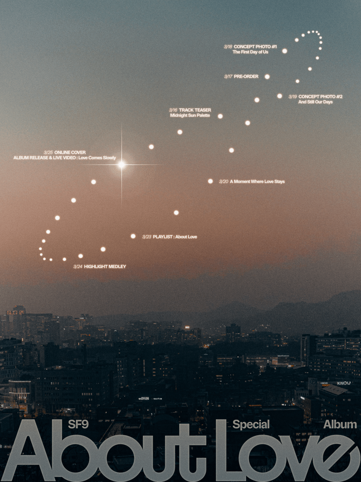 SF9 - ألبوم خاص "About Love" (أناليما: جدول تشويقي)