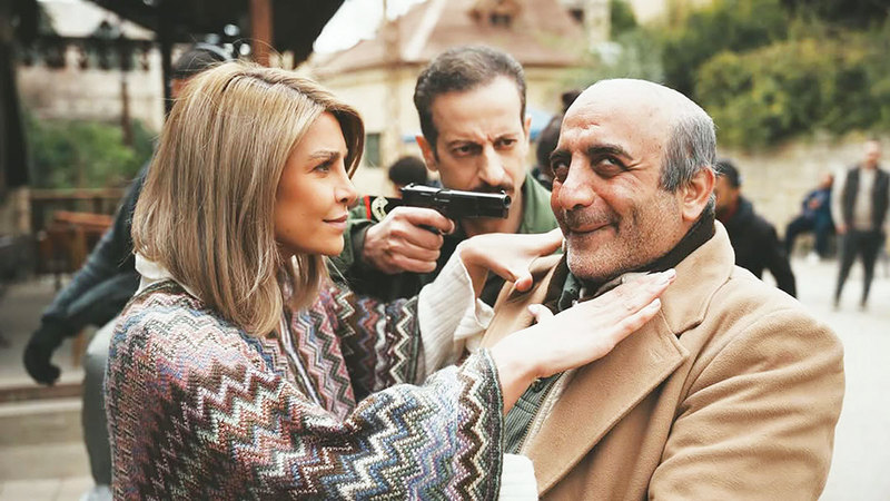 وسيم قزق ونور علي في مشهد من المسلسل. أرشيفية