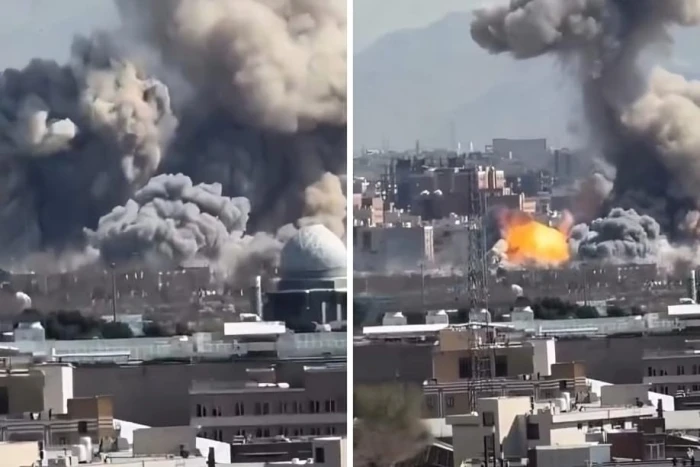 صحيفة المرصد - بالفيديو.. انفجارات ضخمة لحظة قصف أكبر قاعدة للحرس الثوري في طهران