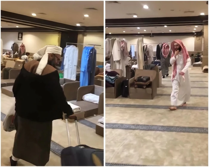 صحيفة المرصد - تحول إلى أشبه بالفندق.. فيديو يوثق مئات المعتكفين بشنطهم وملابسهم المعلّقة داخل جامع الراجحي في الرياض