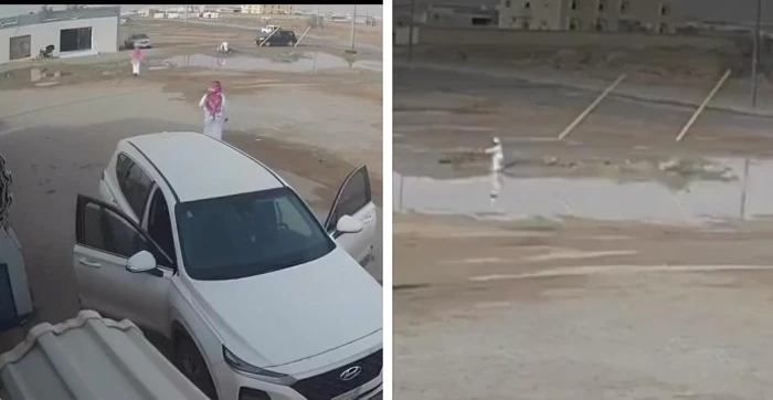 صحيفة المرصد – كاميرا مراقبة توثق سقوط طفل في حفرة مغمورة بالمياه في حائل… وردة فعل شاب تنقذه في اللحظات الأخيرة صحيفة المرصد - كاميرا مراقبة توثق سقوط طفل في حفرة مغمورة بالمياه في حائل… وردة فعل شاب تنقذه في اللحظات الأخيرة